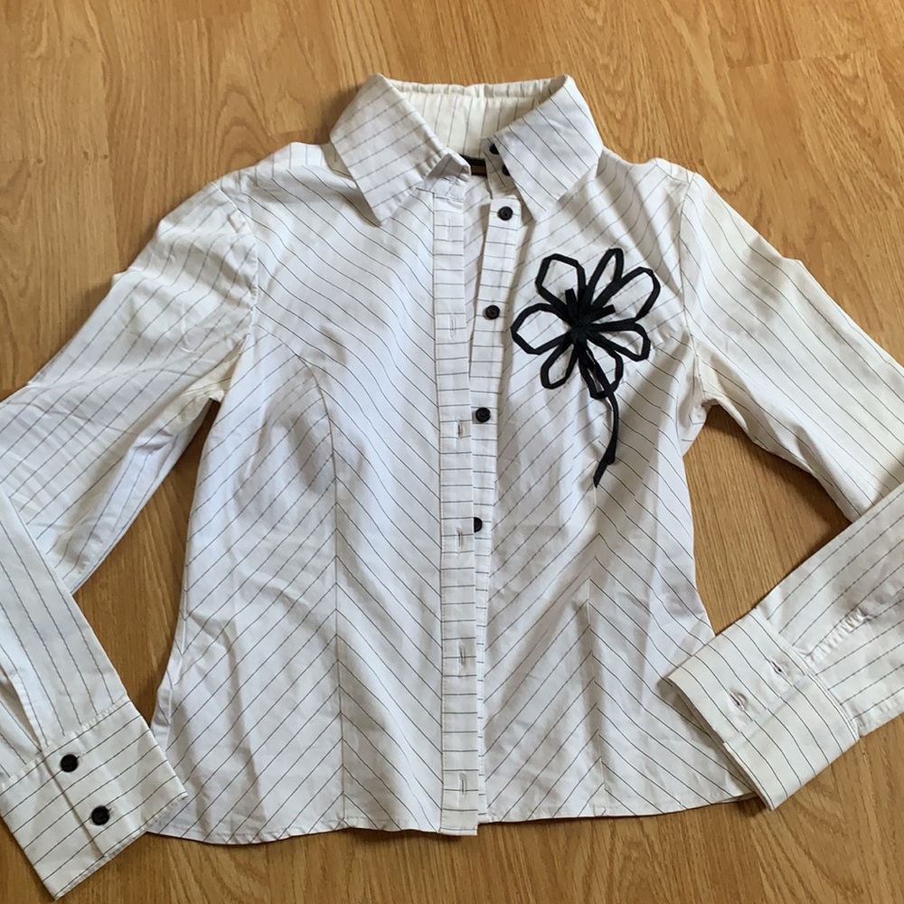 Vintage Y2k Tonickx White button down top size s - Picture 3 of 7